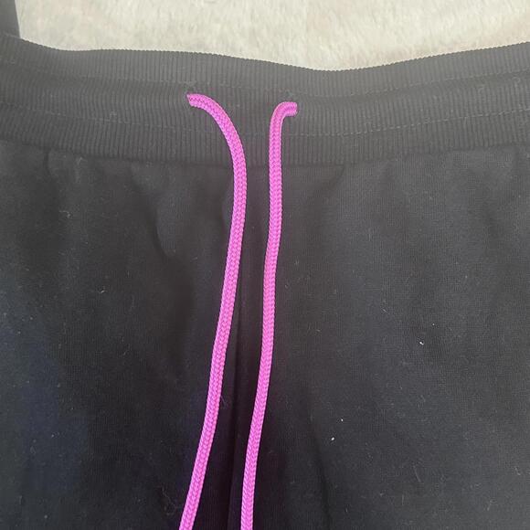 MTV Logo Women’s Black Cotton Fleece Sweatpants Joggers w/ Draw String Size M - Picture 5 of 12